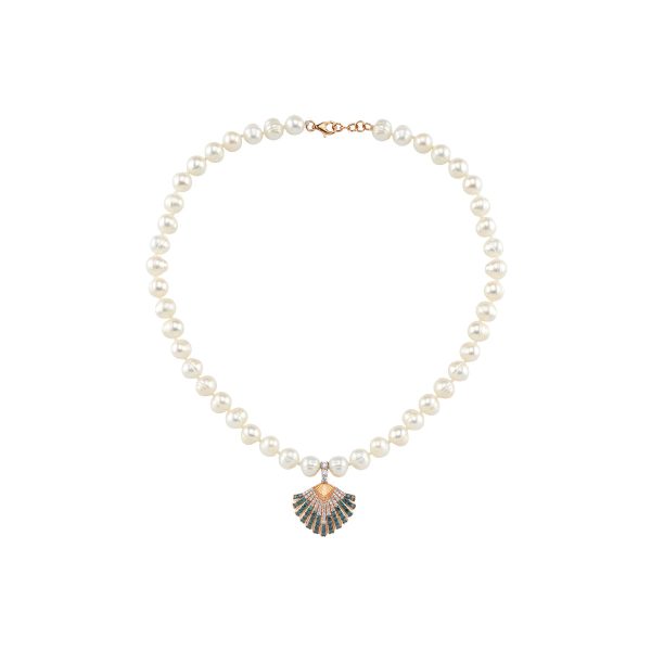 OYSTER GOLD PEARL NECKLACE For Sale