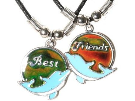 2pc Best Friends Dolphin Mood Necklace BFF Set Cheap