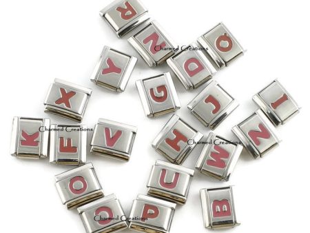 Plum Initial Letters 9mm Italian charm Cheap