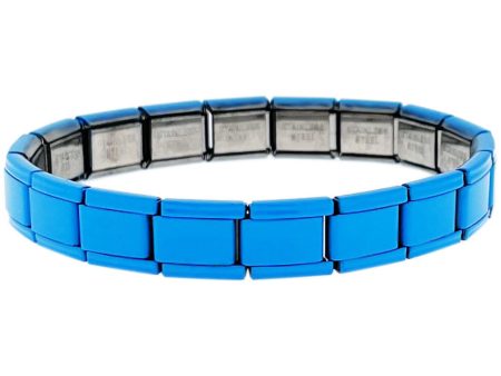 Blue Powder Coated 9mm Italian Charm Starter Bracelet Online