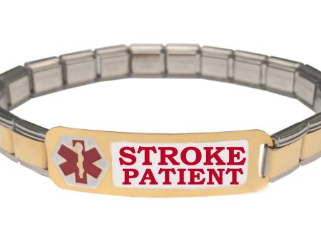 Stroke Patient Medical Alert 9mm Italian Charm Starter Bracelet Supply