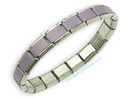 Purple Powder Coated 9mm Italian Charm Starter Bracelet Hot on Sale