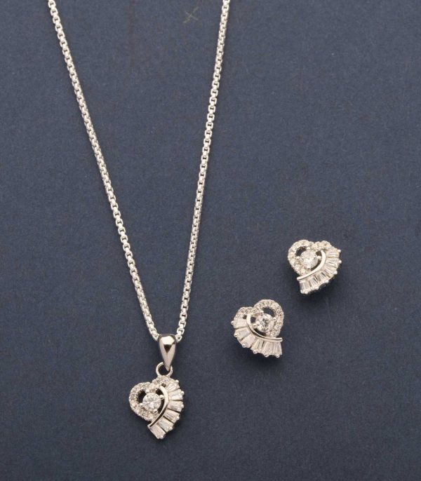 Pieces Of A Broken Heart Pendant Set (Silver) Sale