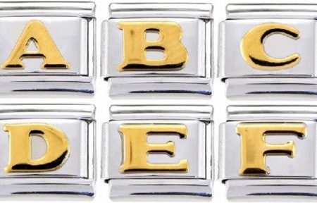 Soldered Gold Initial Letters 9mm Italian charm Sale