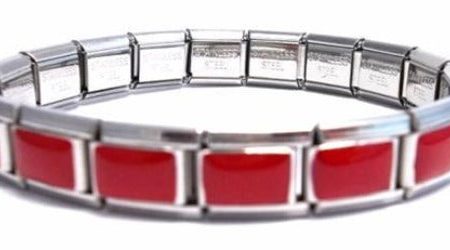 Red Enamel 9mm Italian Charm Starter Bracelet Discount