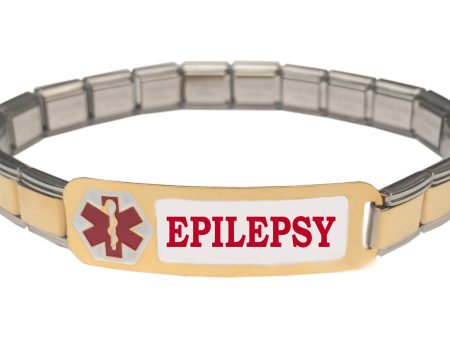 Epilepsy Medical Alert 9mm Italian Charm Starter Bracelet For Sale