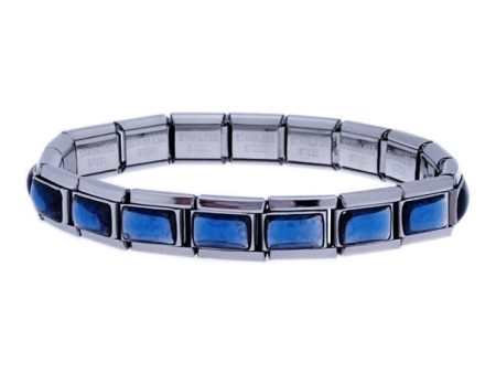 Blue Iridescent 9mm Italian Charm Starter Bracelet on Sale