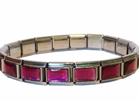 Fuchsia Iridescent 9mm Italian Charm Starter Bracelet Online Hot Sale