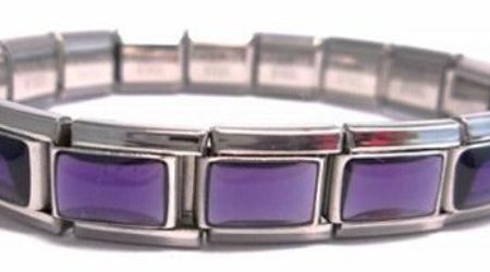 Purple Iridescent 9mm Italian Charm Starter Bracelet Supply