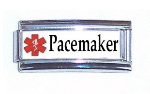 Pacemaker Medical Alert Super Link Charm For 9mm Italian charm Bracelets Discount