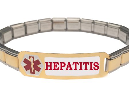 Hepatitis Medical Alert 9mm Italian Charm Starter Bracelet Online Sale