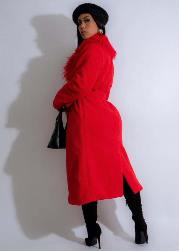 Nightfall Plush Coat Red Online Hot Sale