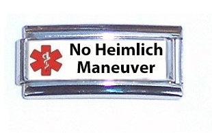 No Heimlich Maneuver Super Link Charm For 9mm Italian charm Bracelets on Sale