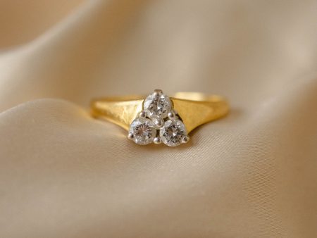 “Three Jewels” Diamond in 14k Gold Ring Cheap