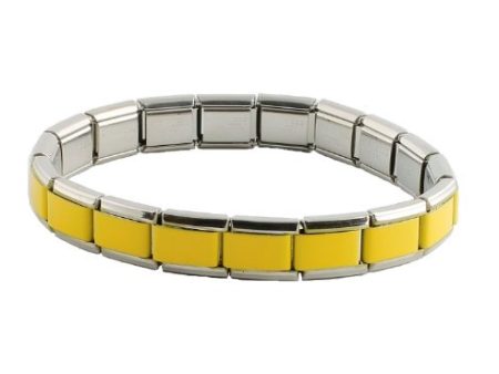 Yellow Powder Coated 9mm Italian Charm Starter Bracelet Online