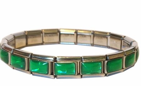 Green Iridescent 9mm Italian Charm Starter Bracelet Cheap