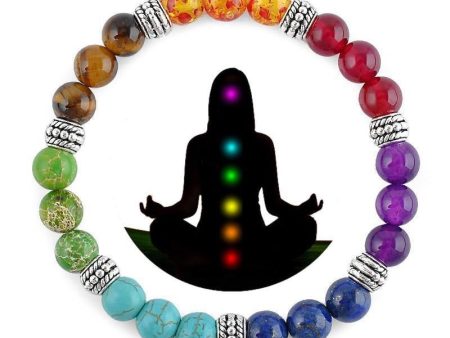 7 Stone Chakra Stretch Bracelet For Discount