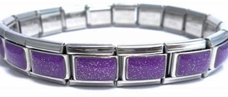 Purple Glitter 9mm Italian Charm Starter Bracelet Online Sale