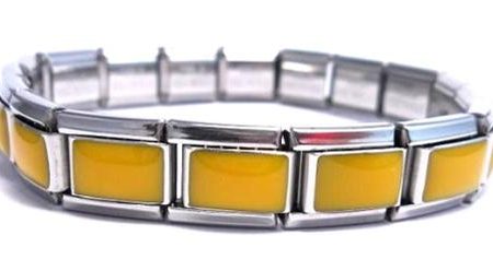 Yellow Enamel 9mm Italian Charm Starter Bracelet on Sale