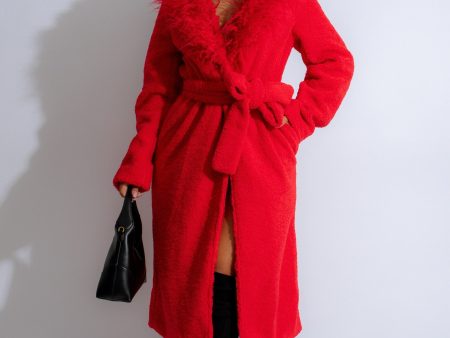 Nightfall Plush Coat Red Online Hot Sale