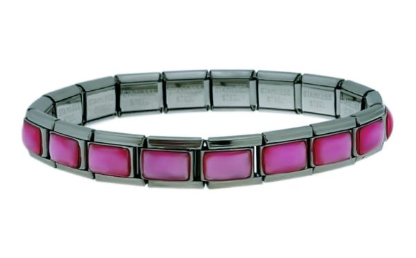 Pink Iridescent 9mm Italian Charm Starter Bracelet Online Sale