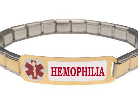 Hemophilia Medical Alert 9mm Italian Charm Starter Bracelet Online now