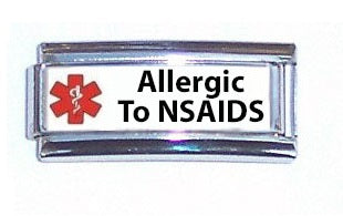 Allergic To NSAIDS Medical Alert Super Link Charm For 9mm Italian charm Bracelets Online now