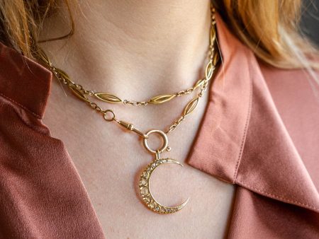 “Eclipse Chain” 18K Italian Elliptical Link 30 inch Long Watch Chain Hot on Sale