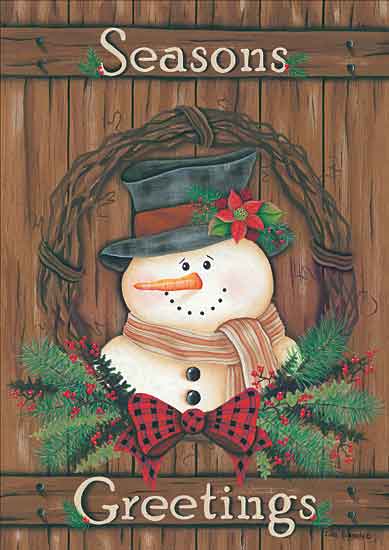 KEN1083 - Primitive Snowman Wreath - 12x18 Online Hot Sale